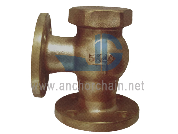 JIS F 7416 บรอนซ์ 5K ลิฟท์เช็คแองเกิลวาล์ว (Union Bonnet Type)