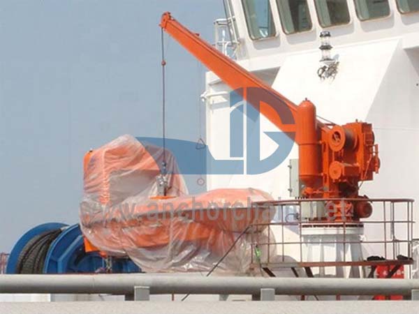 แขนเดี่ยวไฮดรอลิก Slewing Liferaft Davit